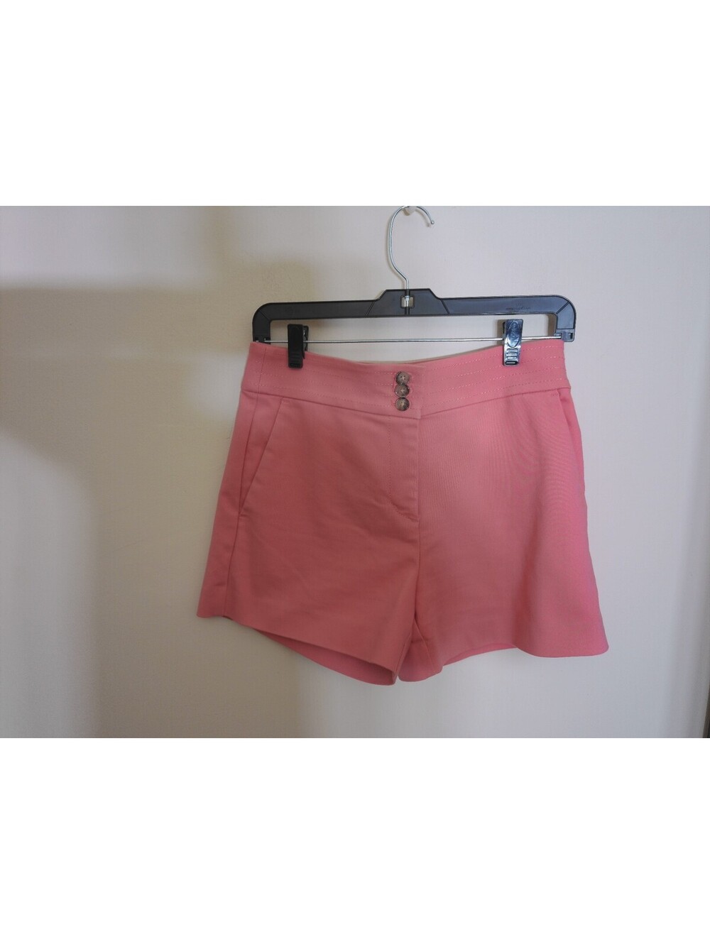 Loft Womens Petites High Waist Shorts Size 2P Pink Coral Three Button